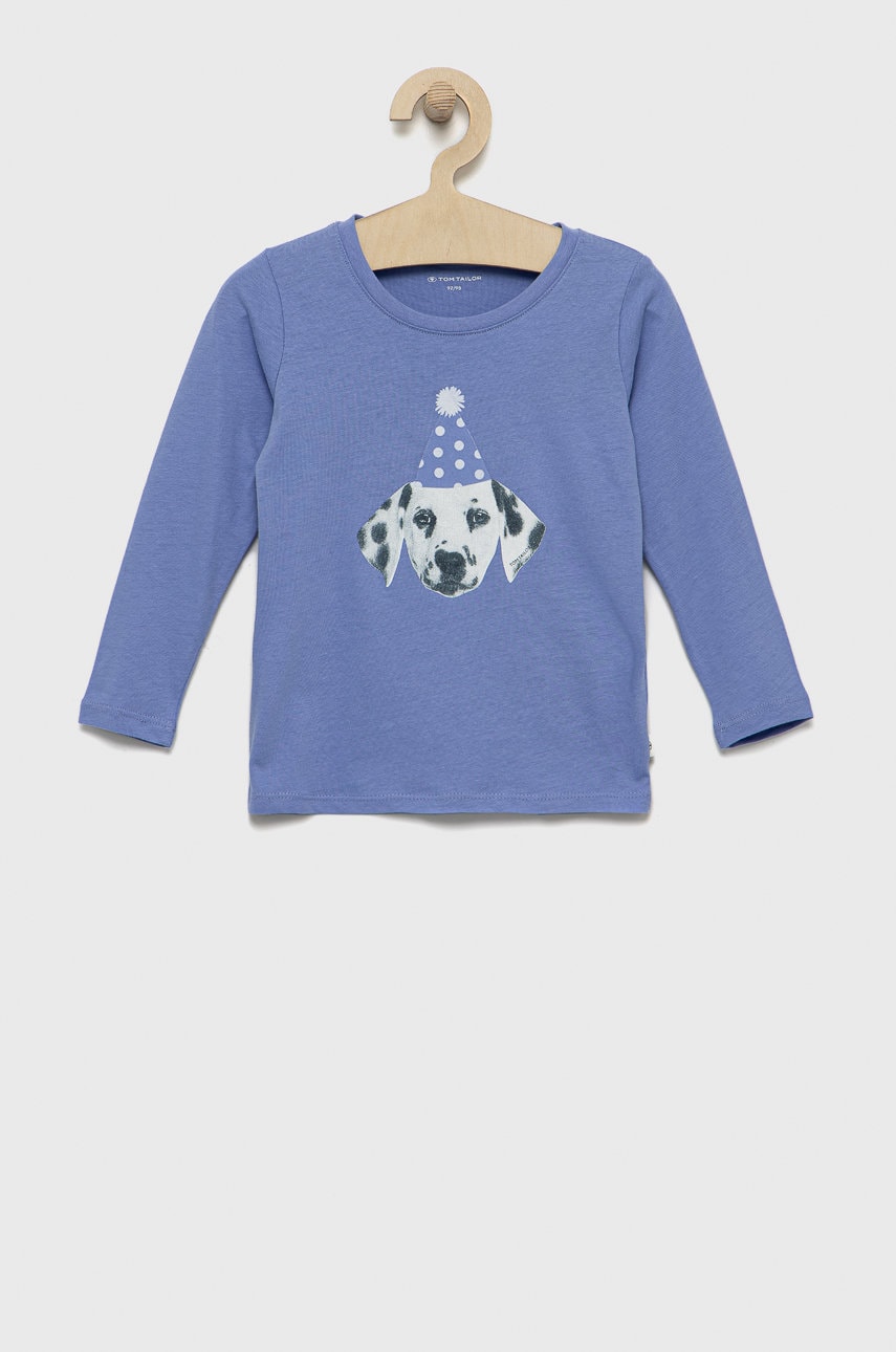 Tom Tailor longsleeve din bumbac pentru copii culoarea violet