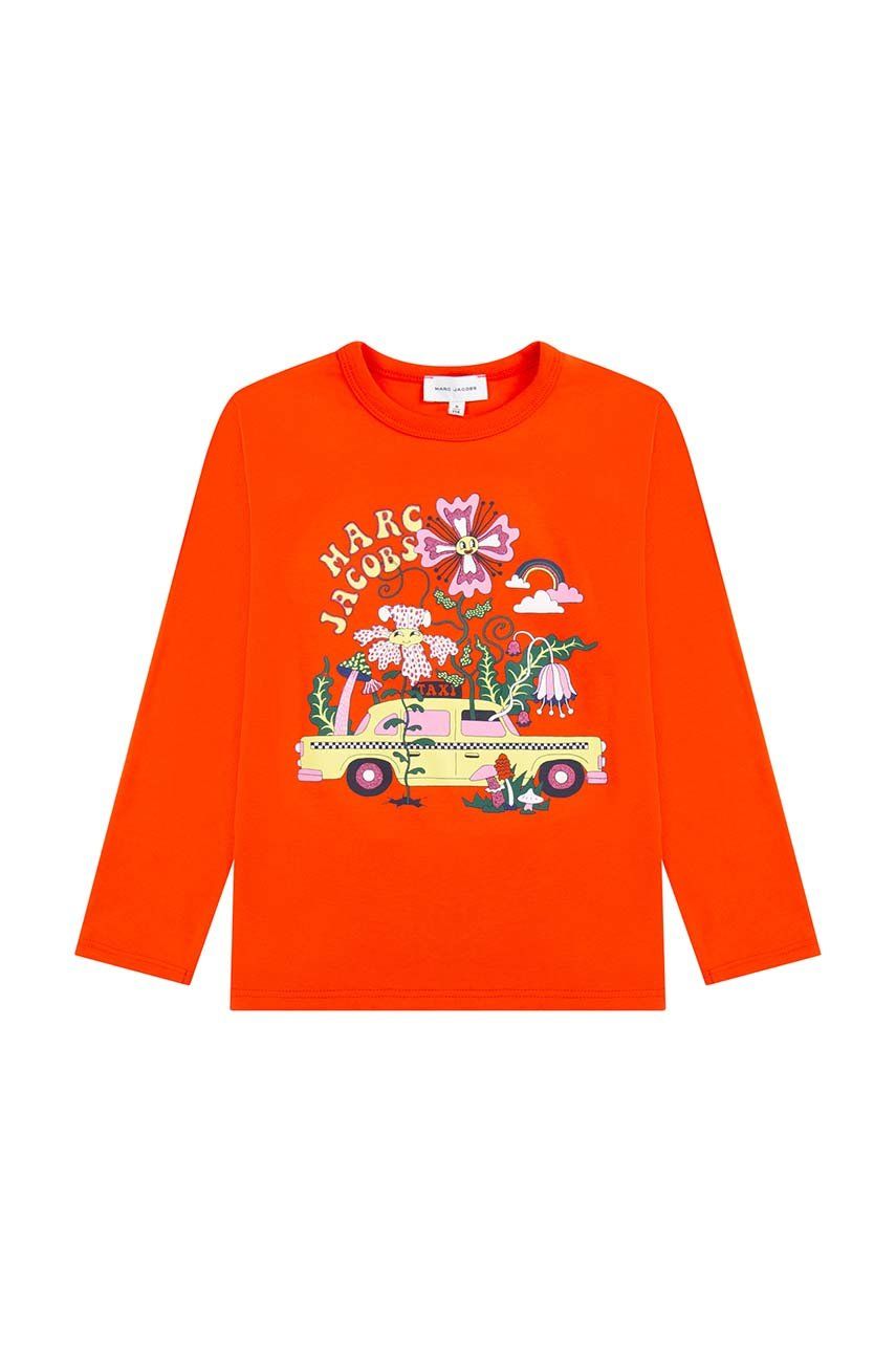 E-shop Dětská bavlněná košile s dlouhým rukávem Marc Jacobs červená barva