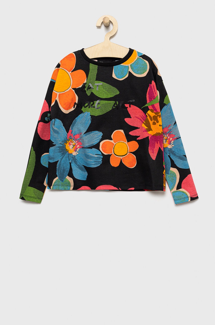 

Дитячий бавовняний лонгслів Desigual