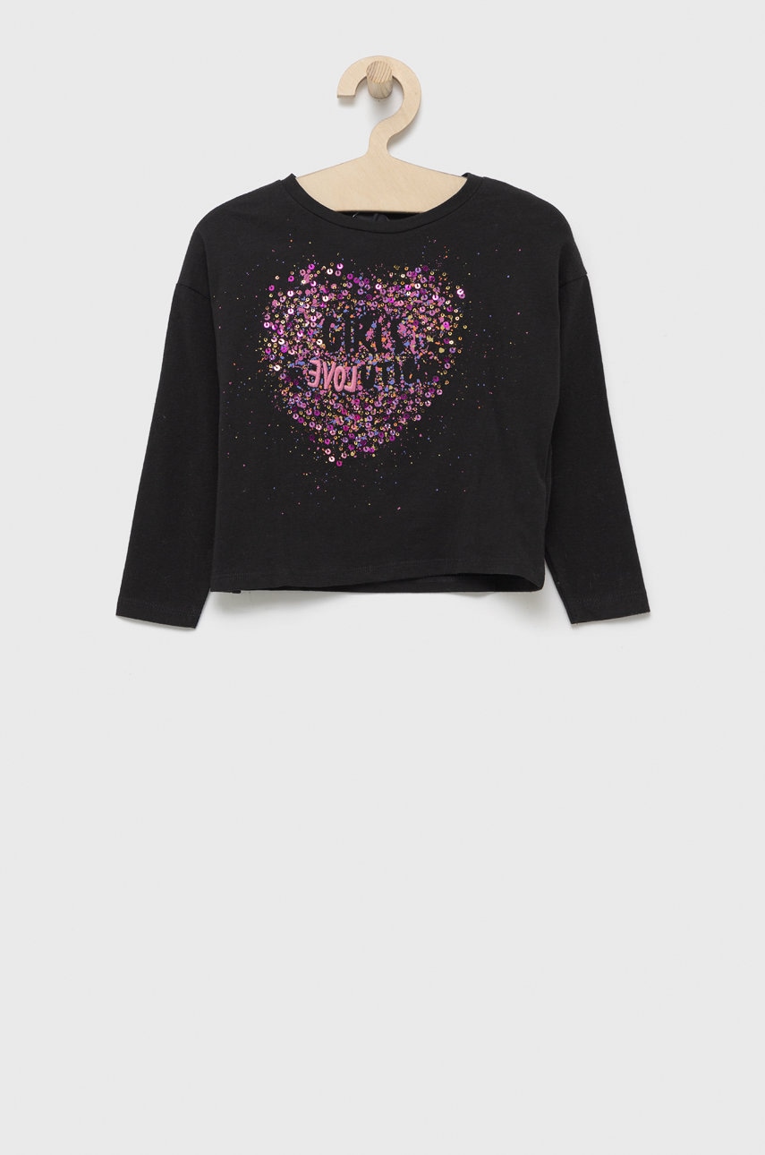 Desigual longsleeve copii culoarea negru