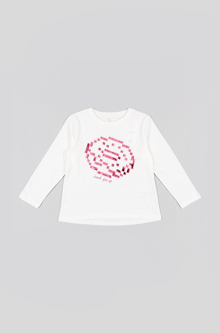 Zippy longsleeve din bumbac pentru copii culoarea alb