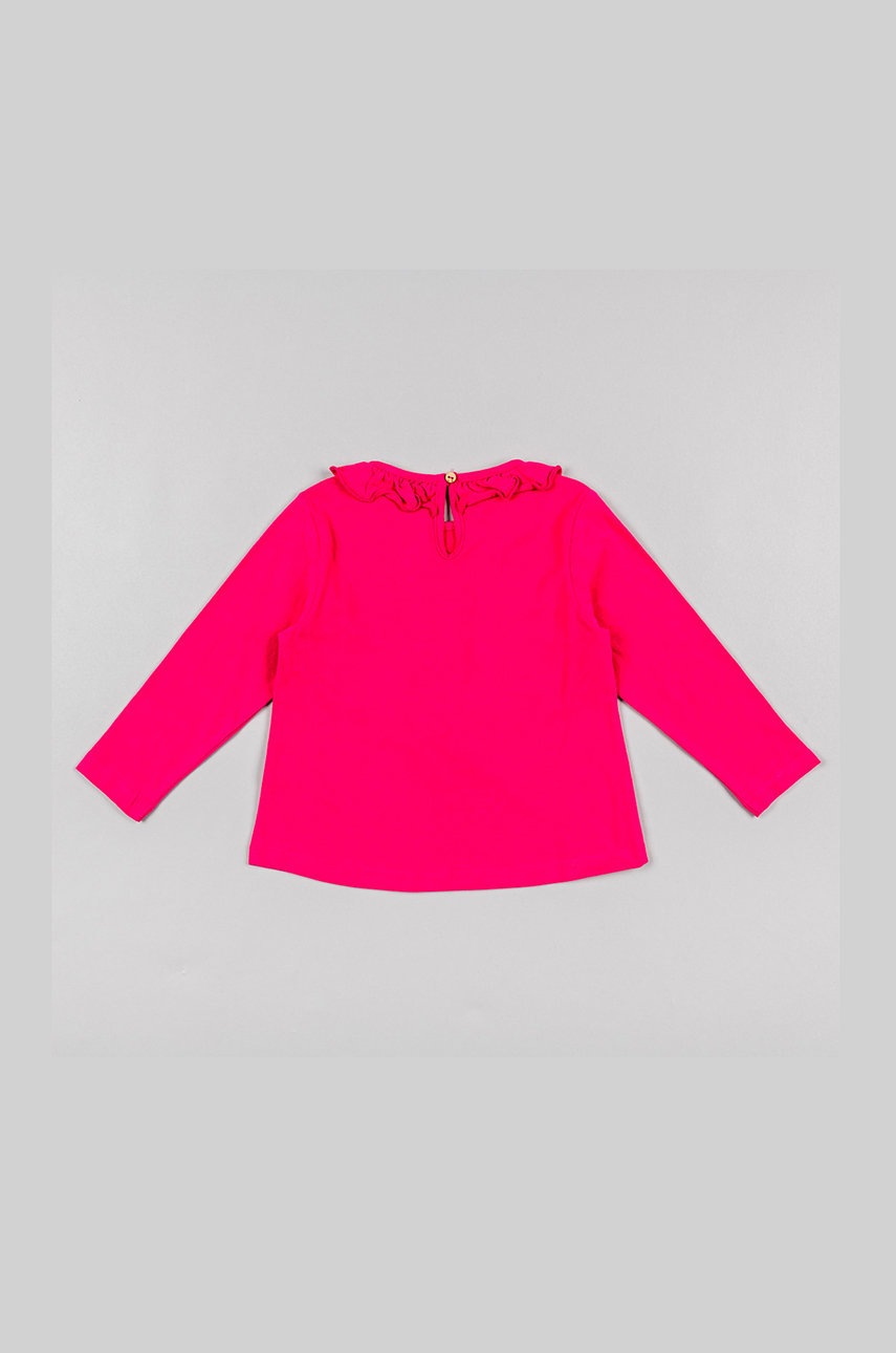 Дитячий бавовняний лонгслів zippy колір фіолетовий