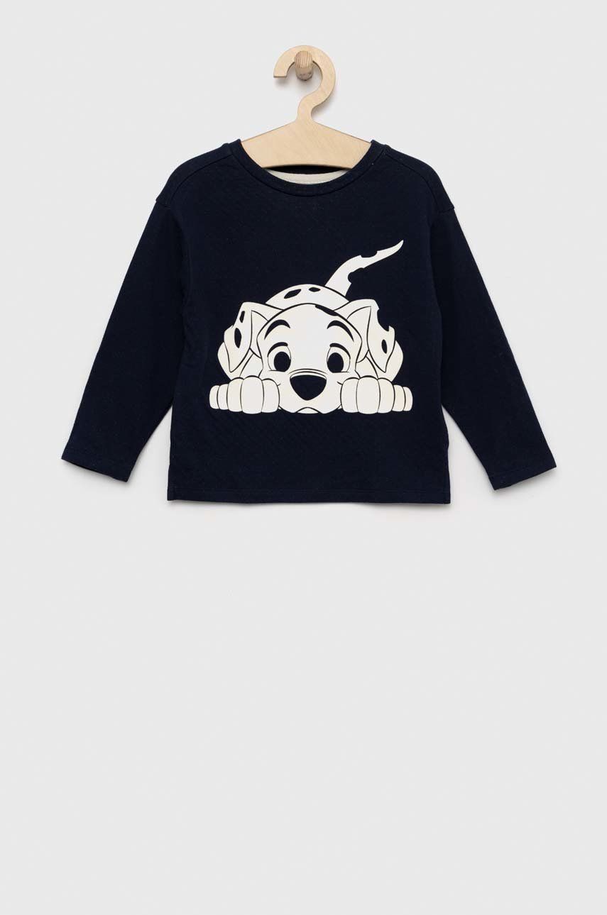 E-shop dětské tričko s dlouhým rukávem GAP tmavomodrá barva
