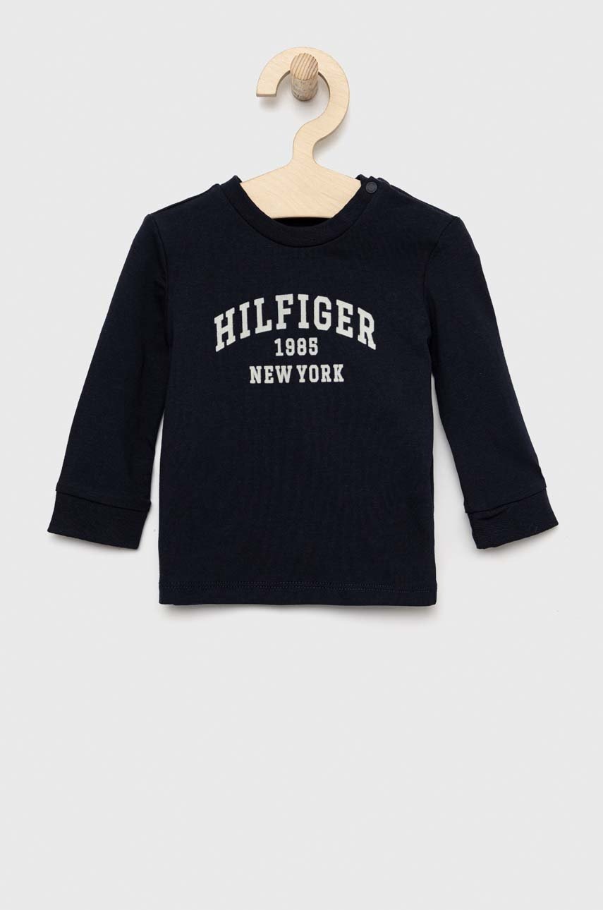 

Лонгслів для немовлят Tommy Hilfiger колір синій з аплікацією
