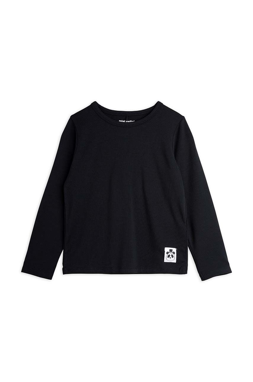 Dětské tričko s dlouhým rukávem Mini Rodini černá barva - černá -  95% Lyocell