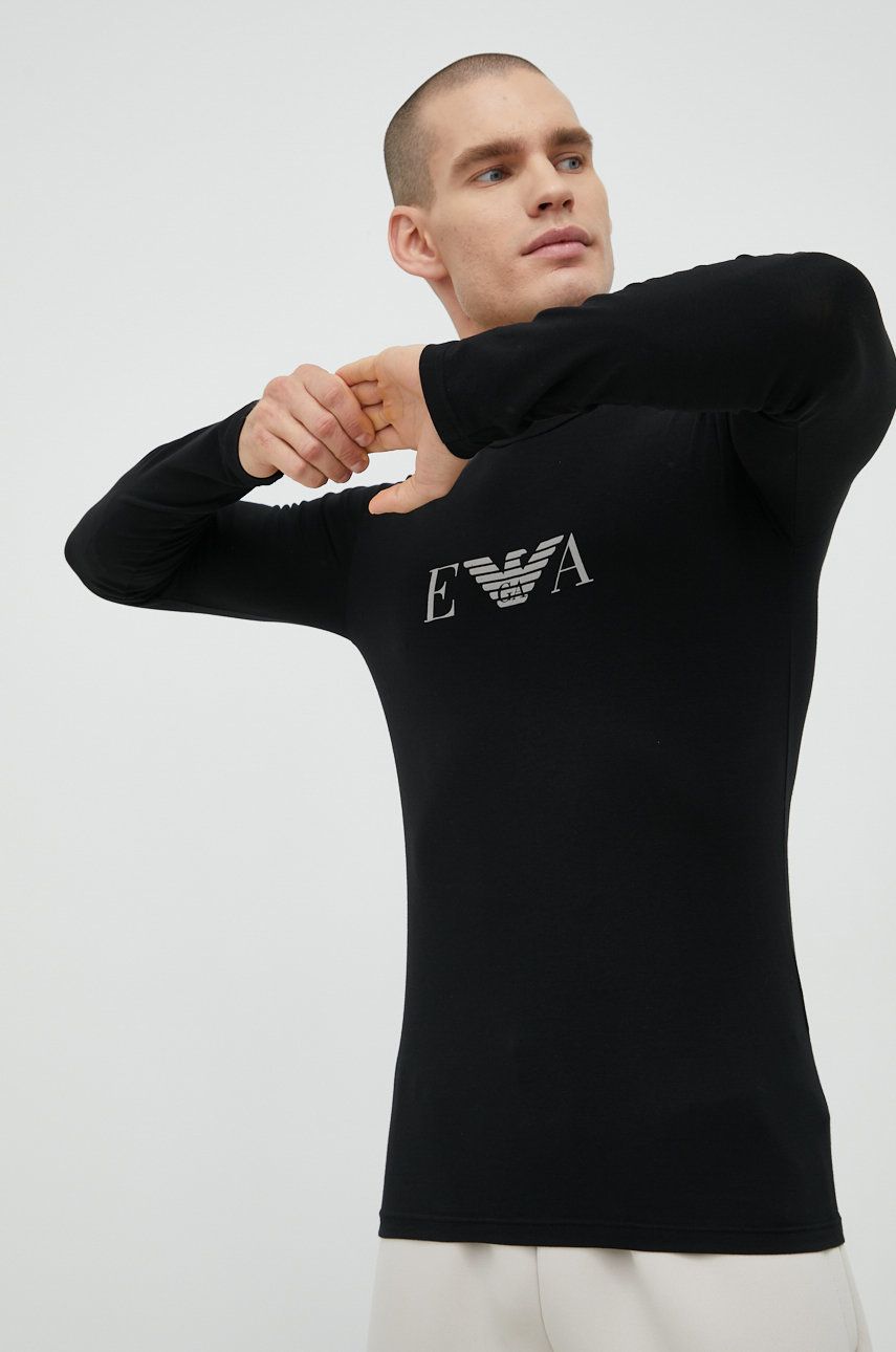 Emporio Armani Underwear longsleeve barbati, culoarea negru, cu imprimeu answear.ro imagine noua