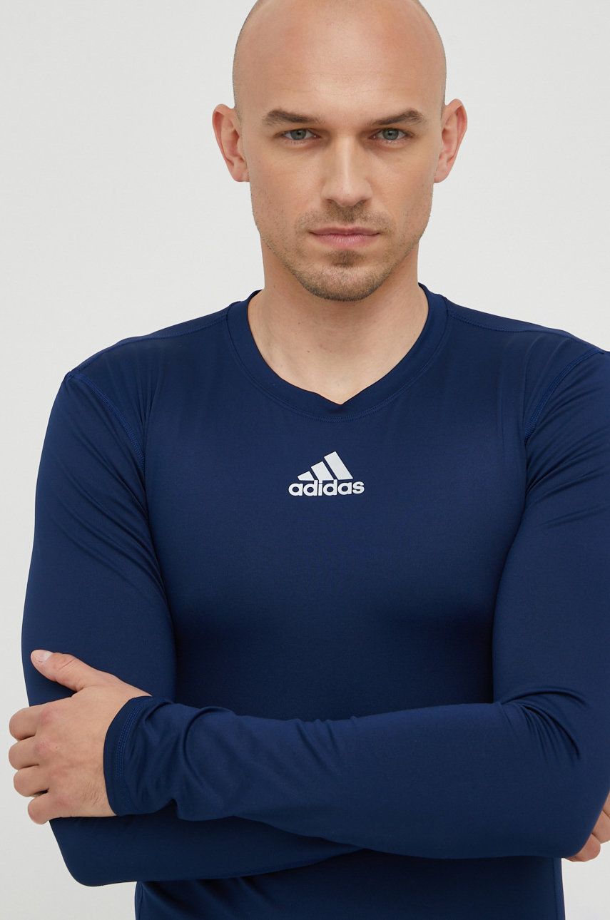 Levně Tréninkové tričko s dlouhým rukávem adidas Performance tmavomodrá barva