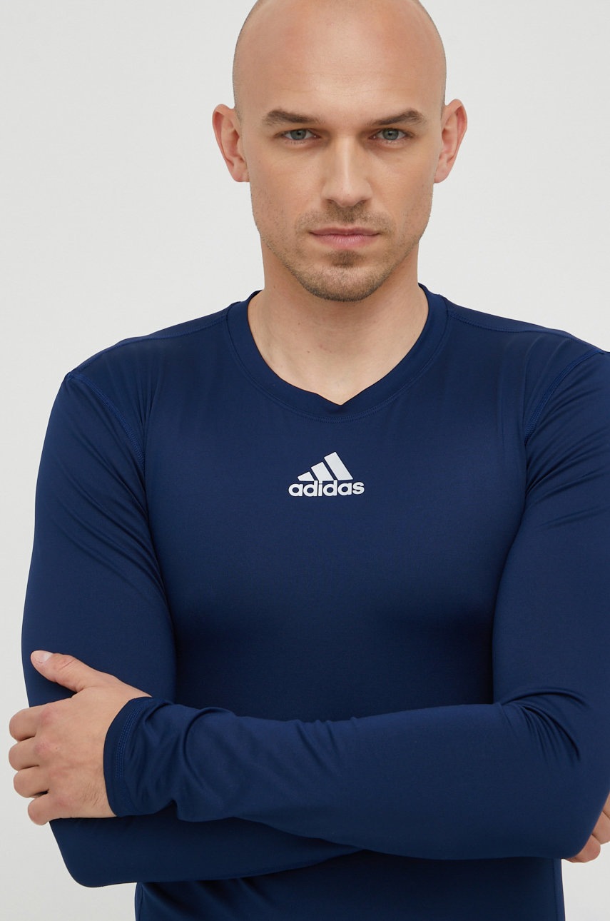 adidas Performance mânecă lungă de antrenament culoarea albastru marin, neted