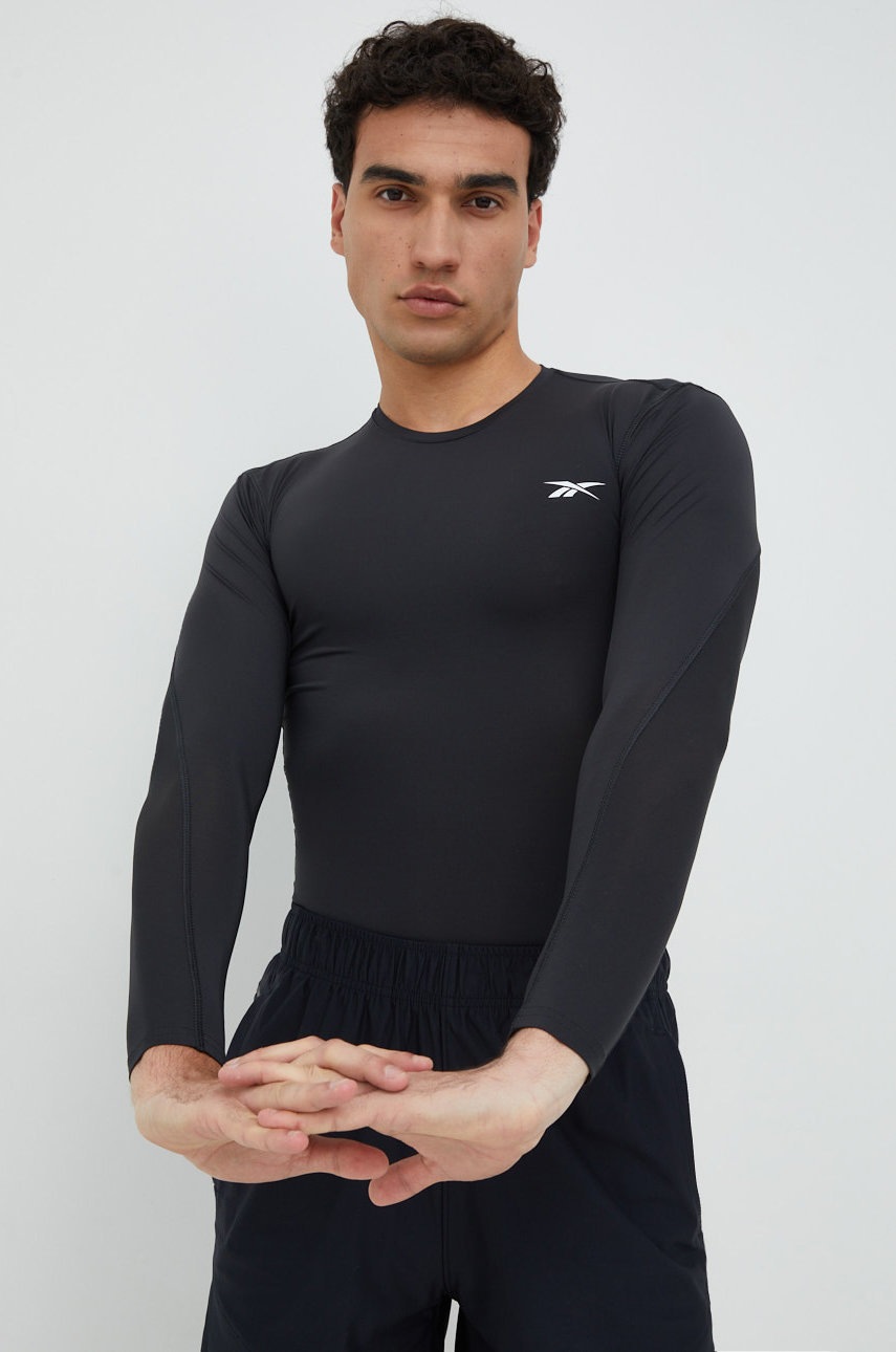 

Лонгслив для тренировок Reebok Workout Ready цвет чёрный однотонный