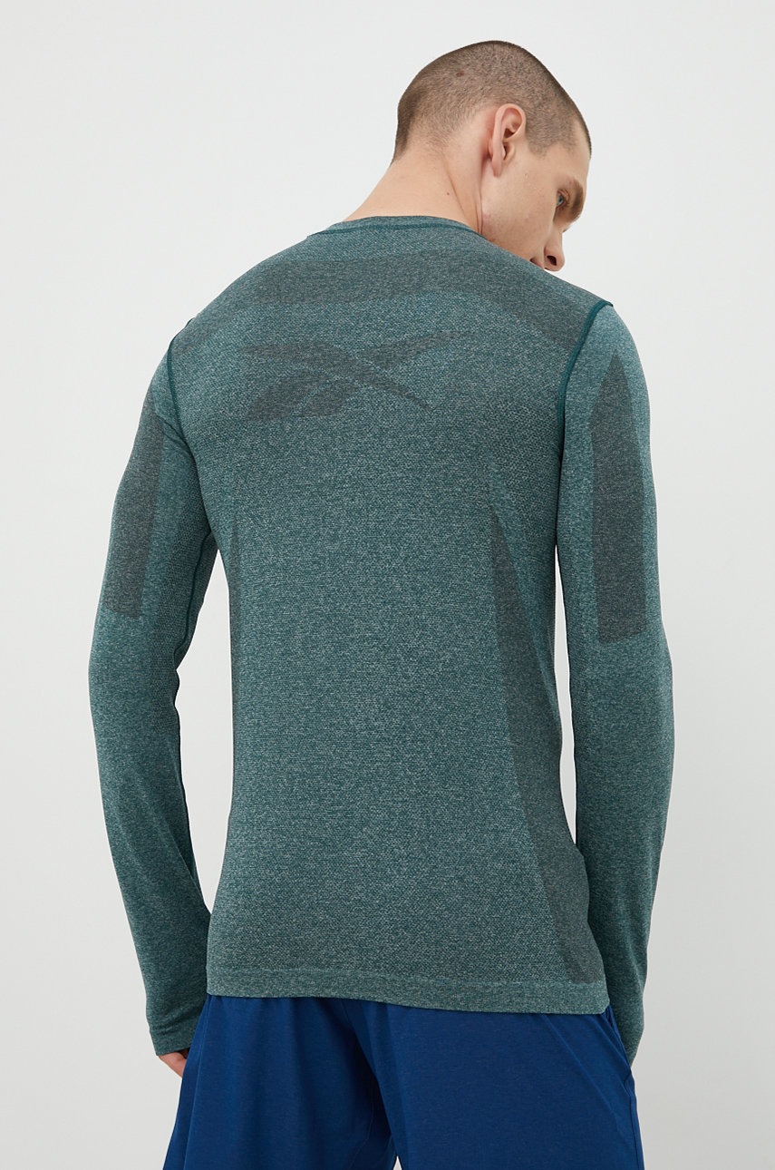 Reebok edzős hosszú ujjú United By Fitness Speed Myoknit zöld, sima termék 2. képe