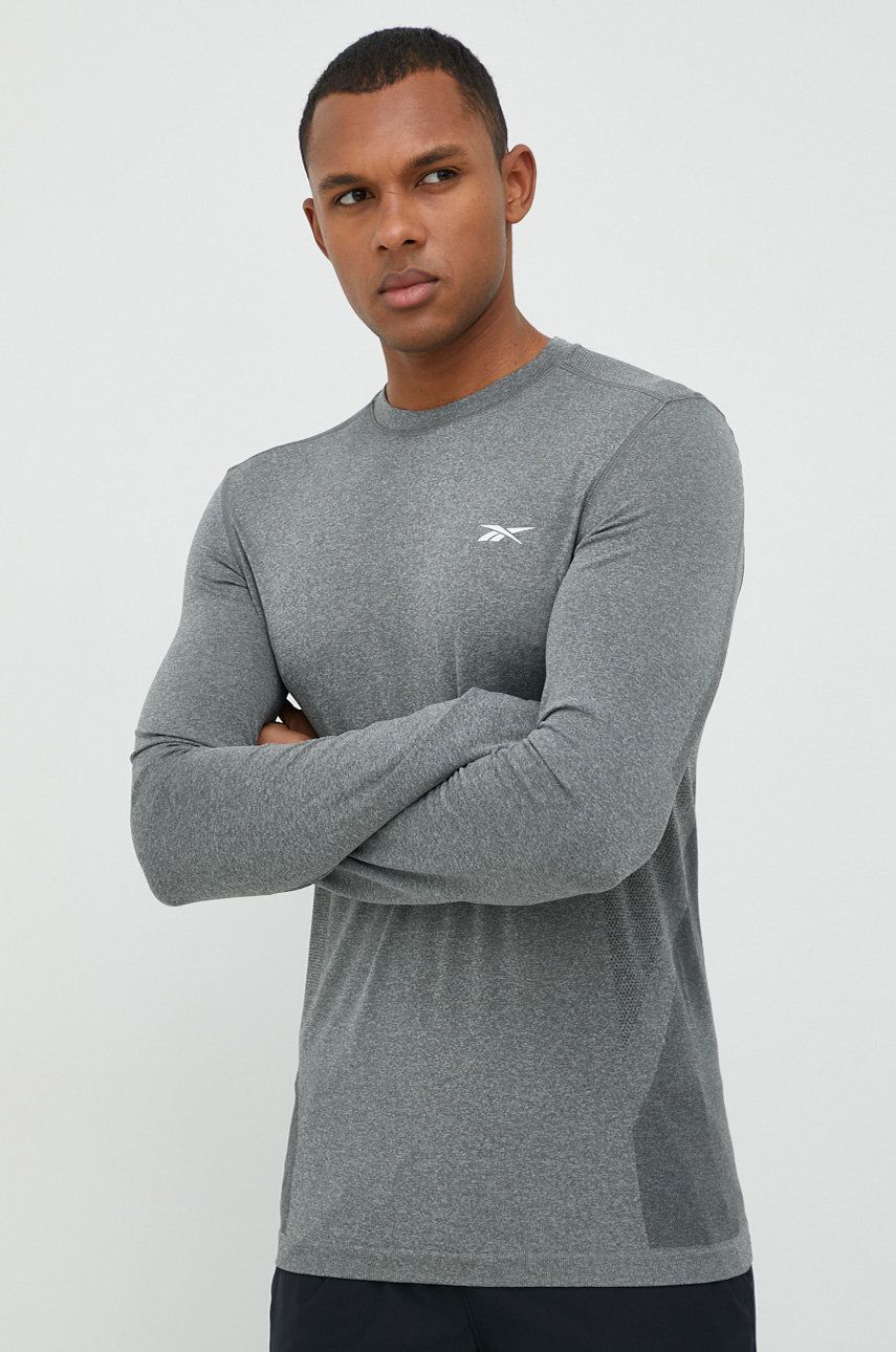 Tréninkové tričko s dlouhým rukávem Reebok United By Fitness MyoKnit šedá barva - šedá -  52 % 