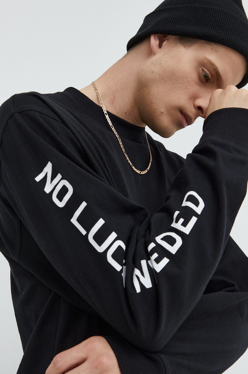 Dickies longsleeve din bumbac culoarea negru, cu imprimeu