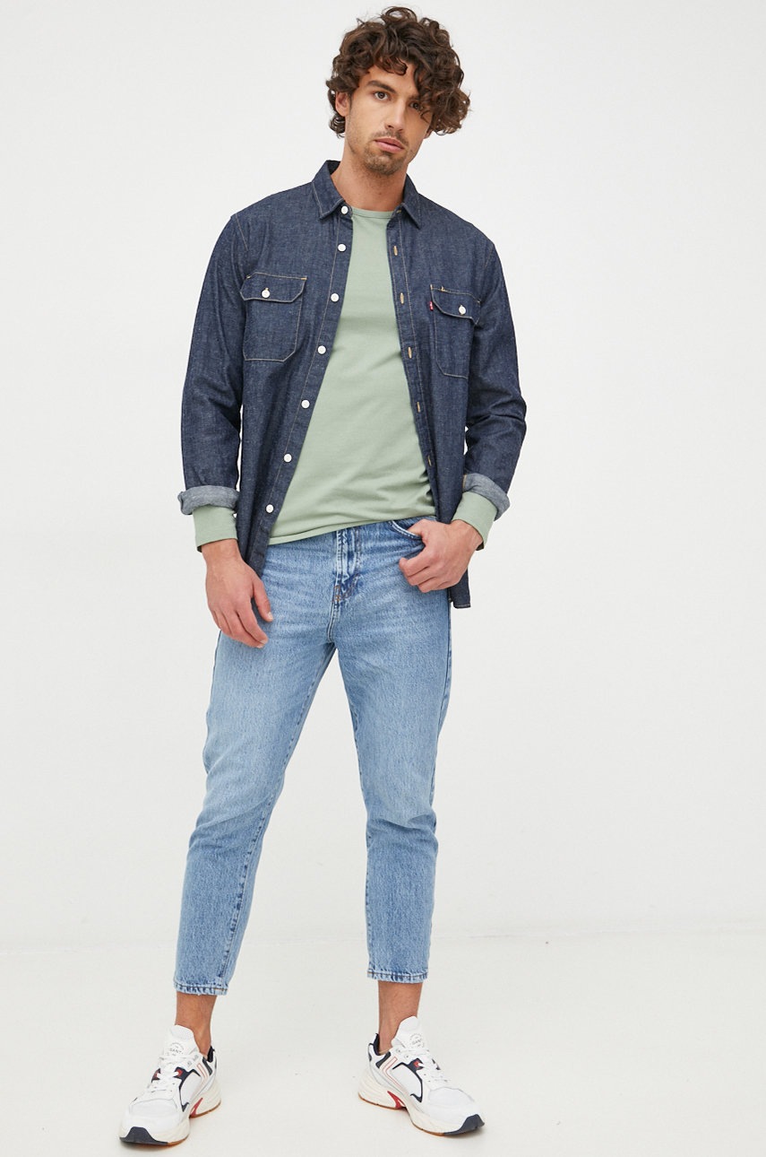

Лонгслів Pepe Jeans чоловічий колір зелений з принтом