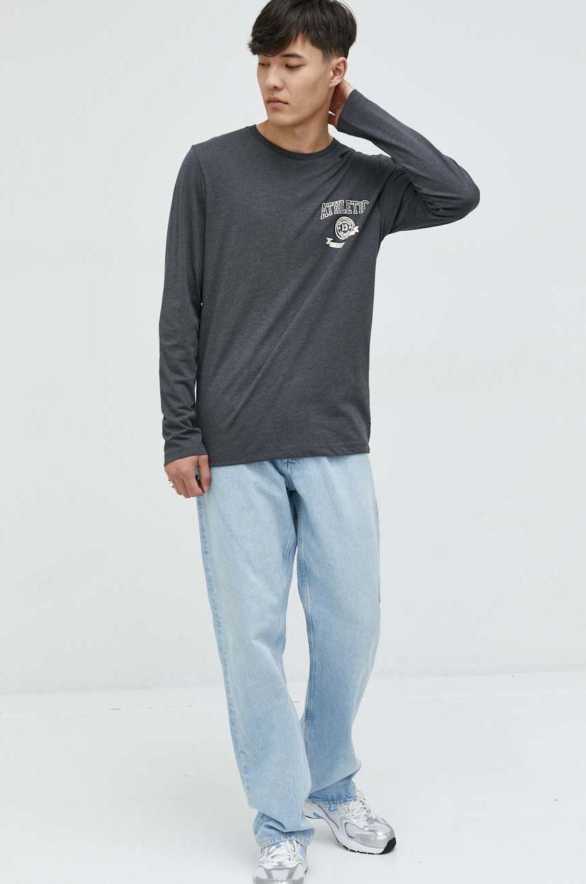 

Лонгслів Produkt by Jack & Jones чоловічий колір сірий з принтом