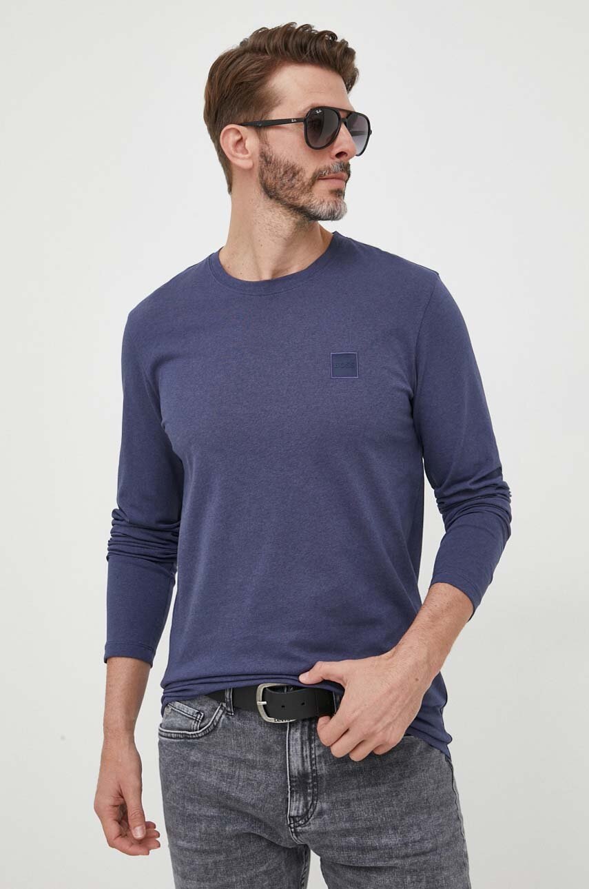 

Хлопковый лонгслив BOSS BOSS CASUAL с аппликацией
