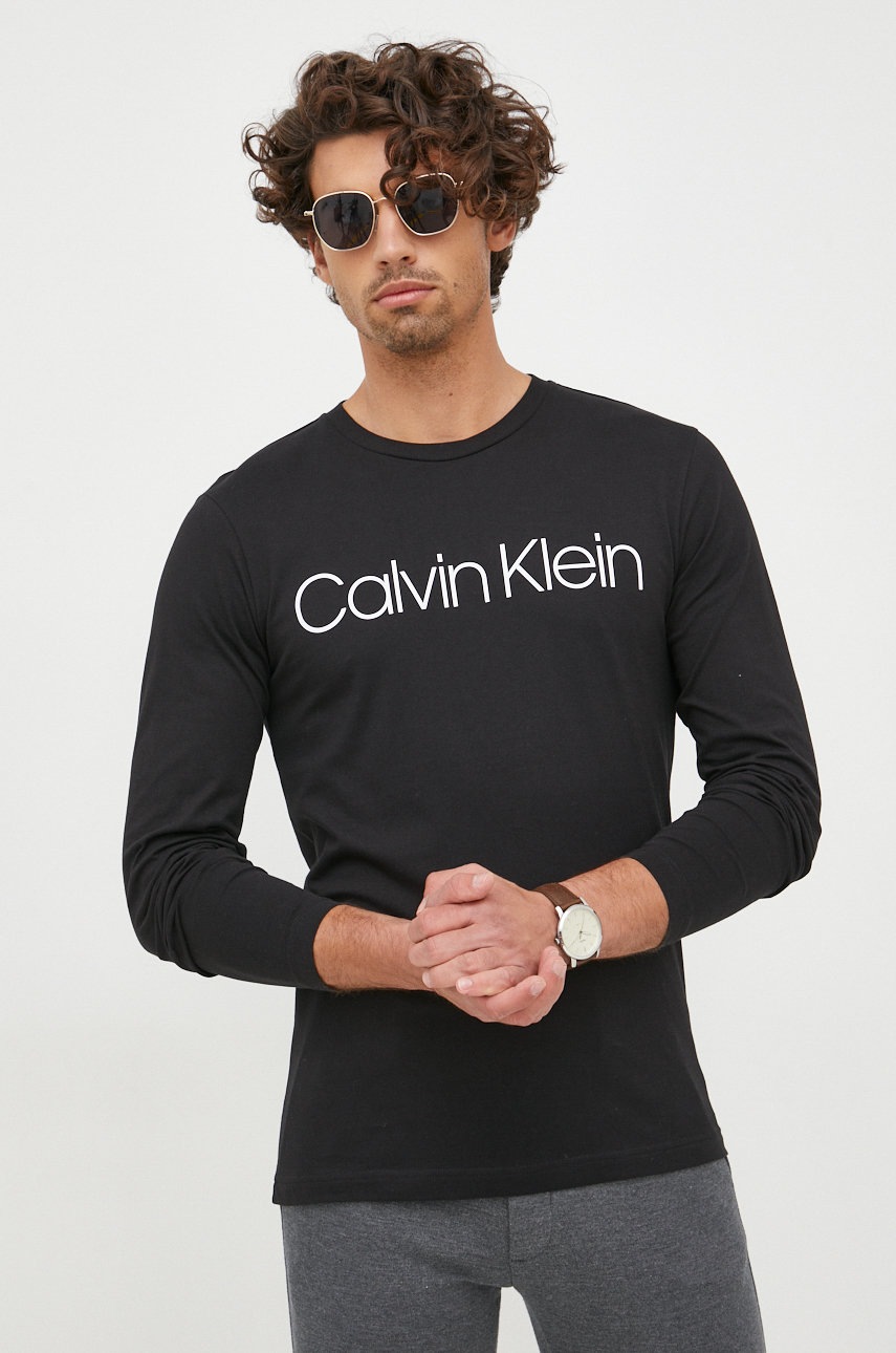 calvin-klein-pamut-hosszuujju-fekete-nyomott-mintas