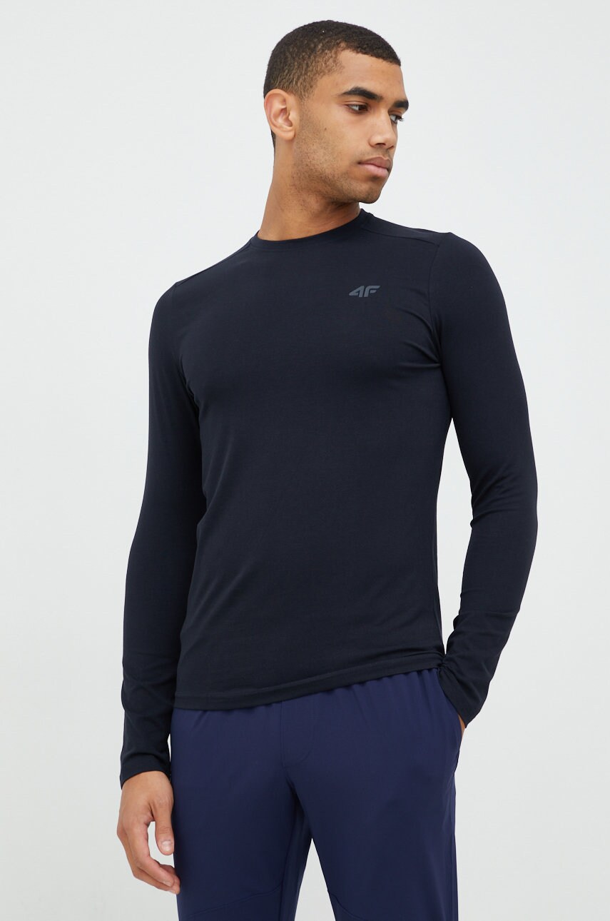 4f longsleeve barbati, culoarea albastru marin, neted