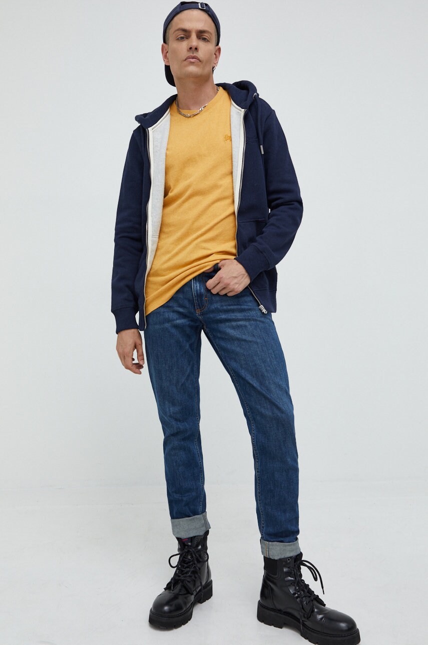 

Лонгслів Superdry чоловічий колір помаранчевий однотонний