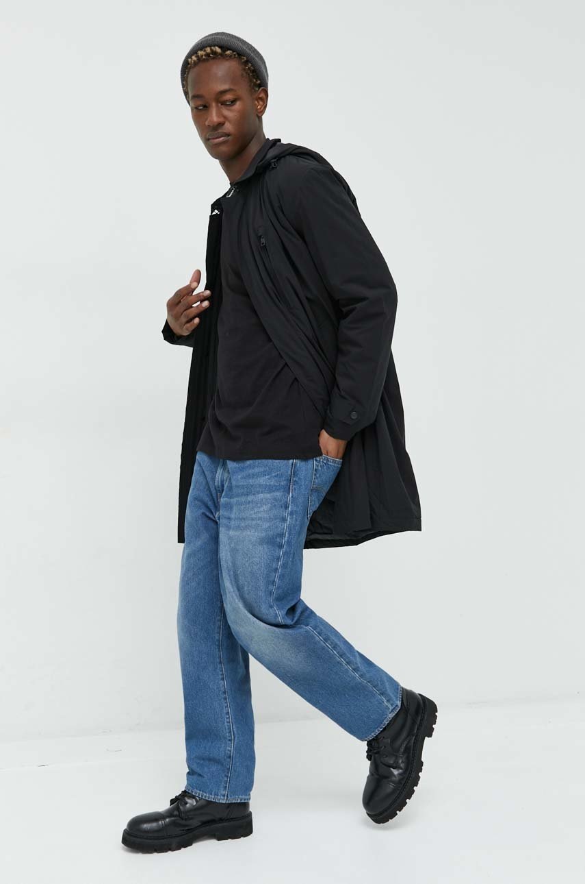 

Хлопковый лонгслив Jack & Jones Jcoair цвет чёрный с аппликацией