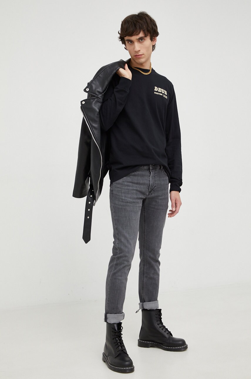 

Хлопковый лонгслив Marc O'Polo цвет чёрный меланж