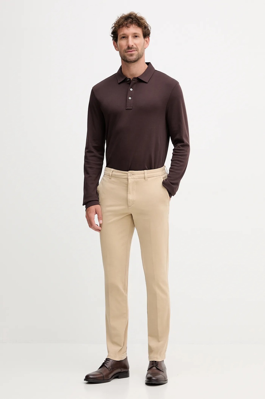 Хлопковый лонгслив Michael Kors цвет чёрный однотонная