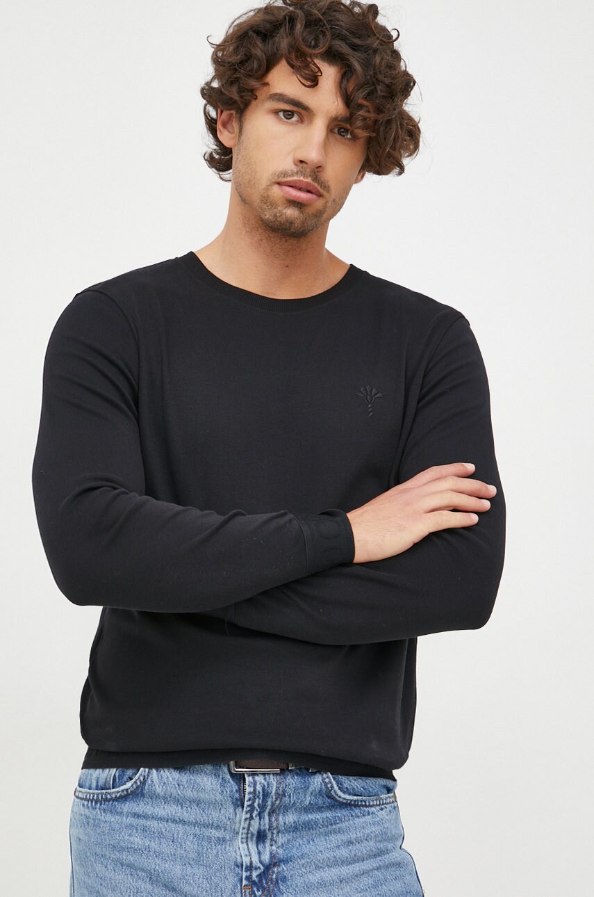Joop! longsleeve din bumbac culoarea negru, cu imprimeu