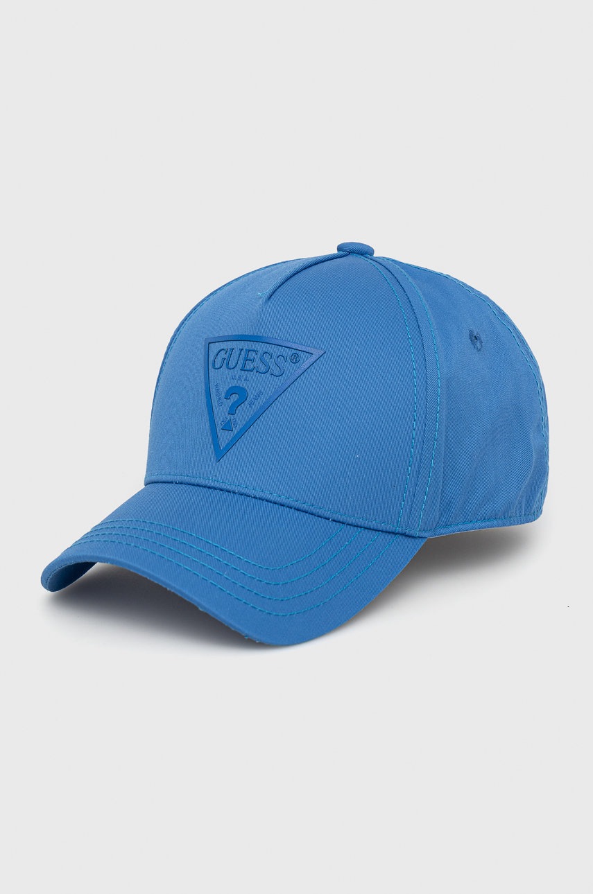 

Детска памучна шапка Guess с апликация, Син