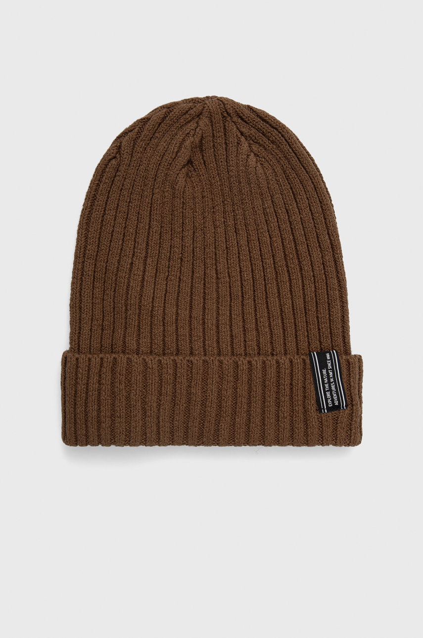 Детская шапка Name it цвет коричневый из толстого трикотажа Детская шапка Name it цвет коричневый из толстого трикотажа