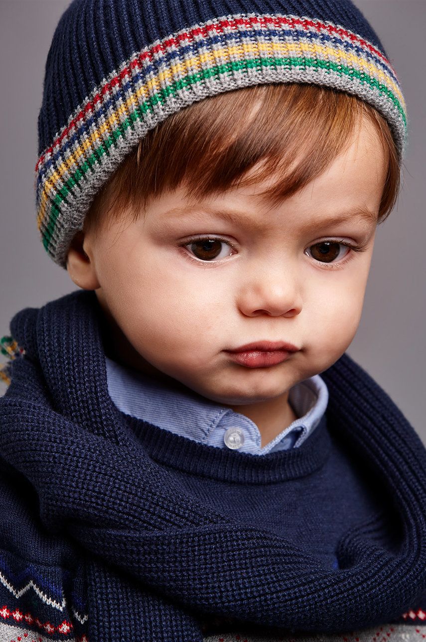 Детские шапка, шарф и перчатки Mayoral цвет синий