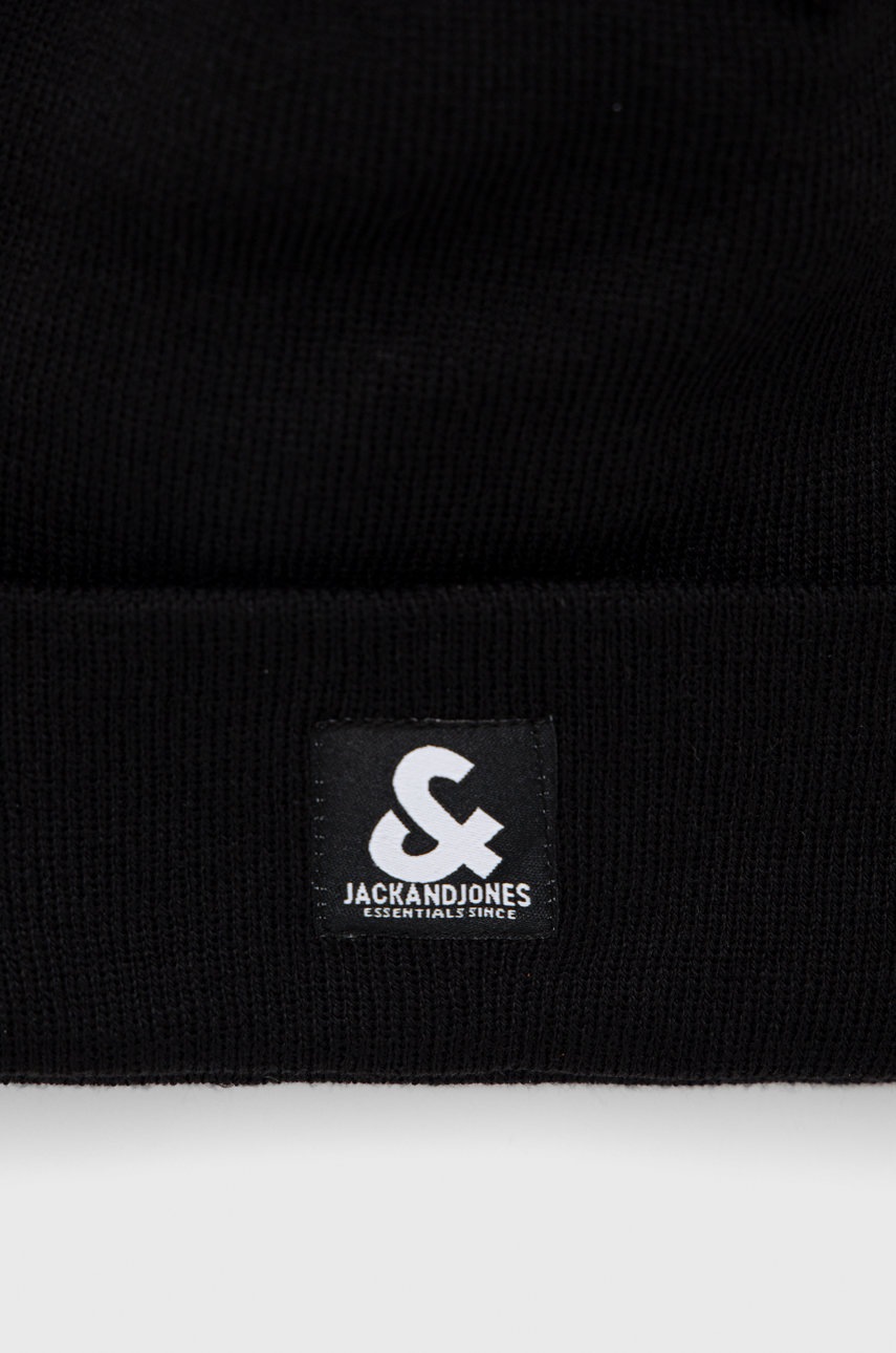 

Дитяча шапка Jack & Jones колір чорний з тонкого трикотажу