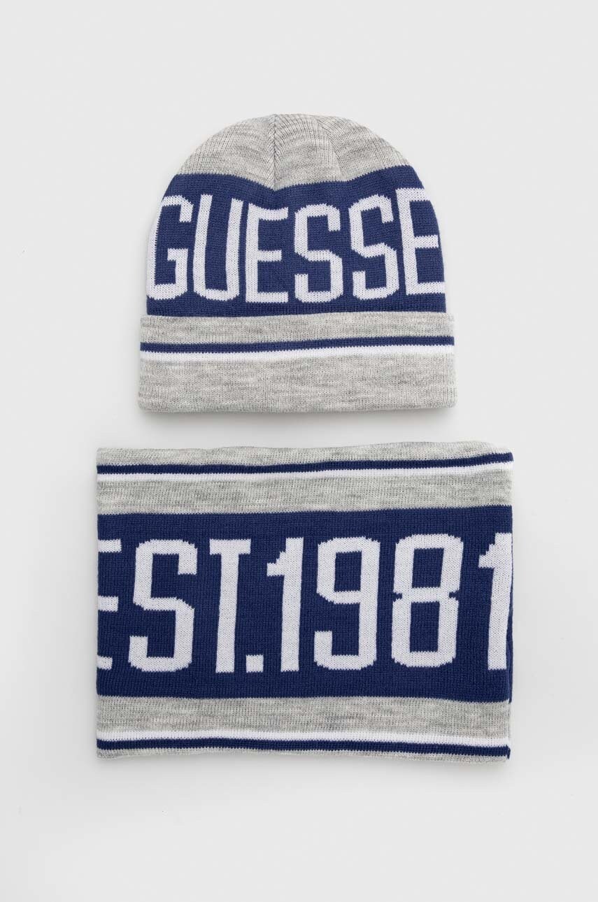 

Дитяча шапка і снуд Guess колір сірий