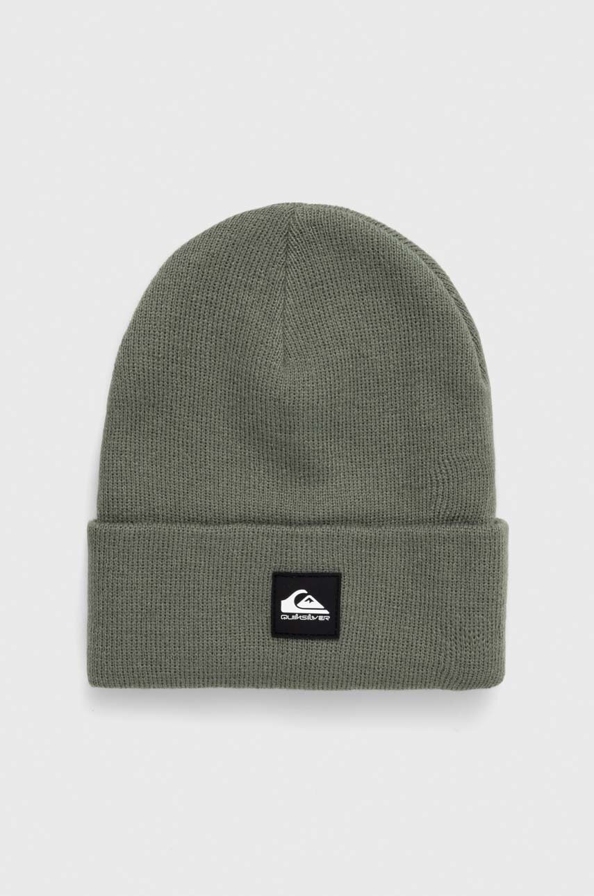 

Детская шапка Quiksilver цвет зелёный из толстого трикотажа