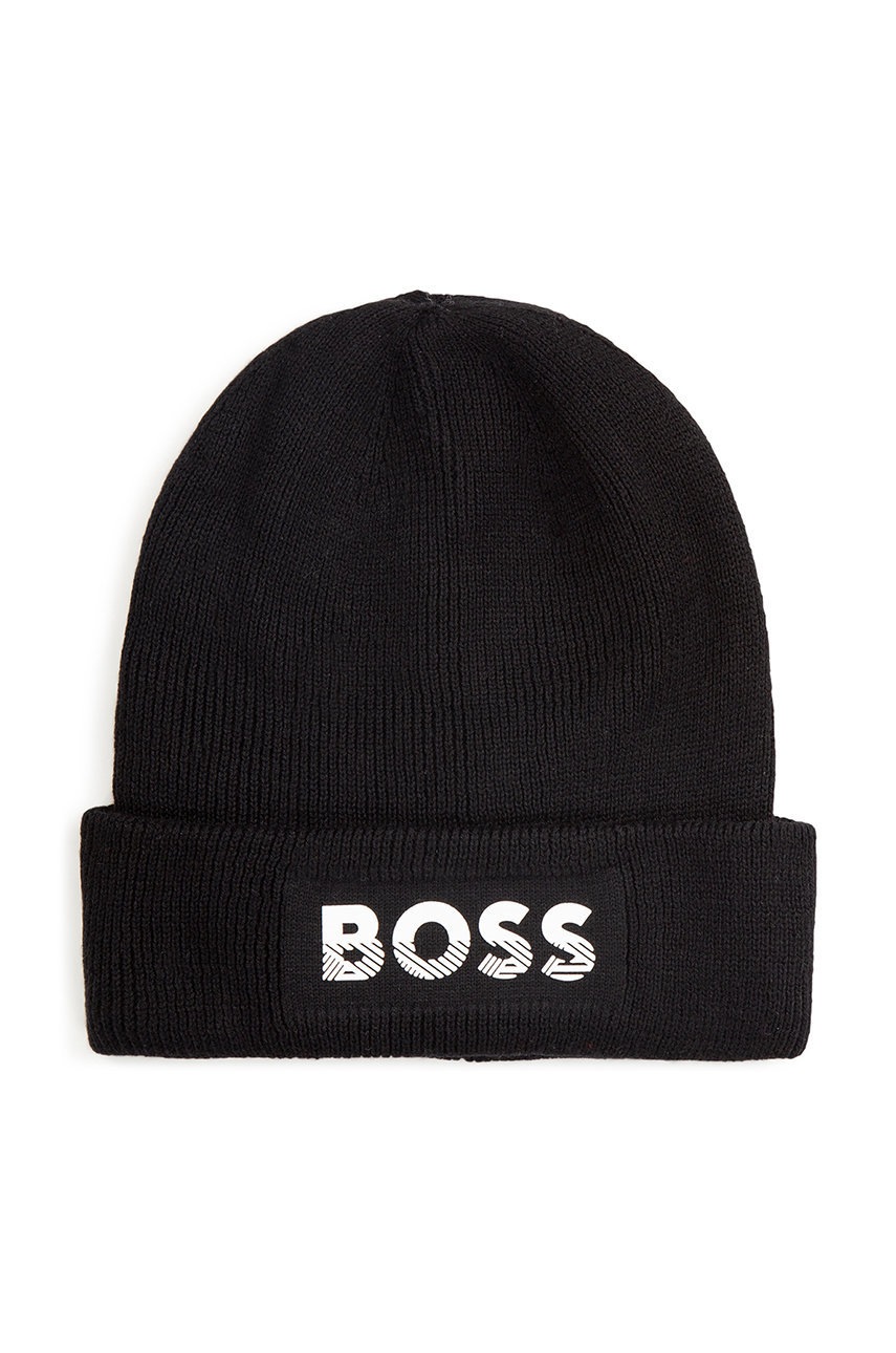 

Детска шапка BOSS в черно, Черен
