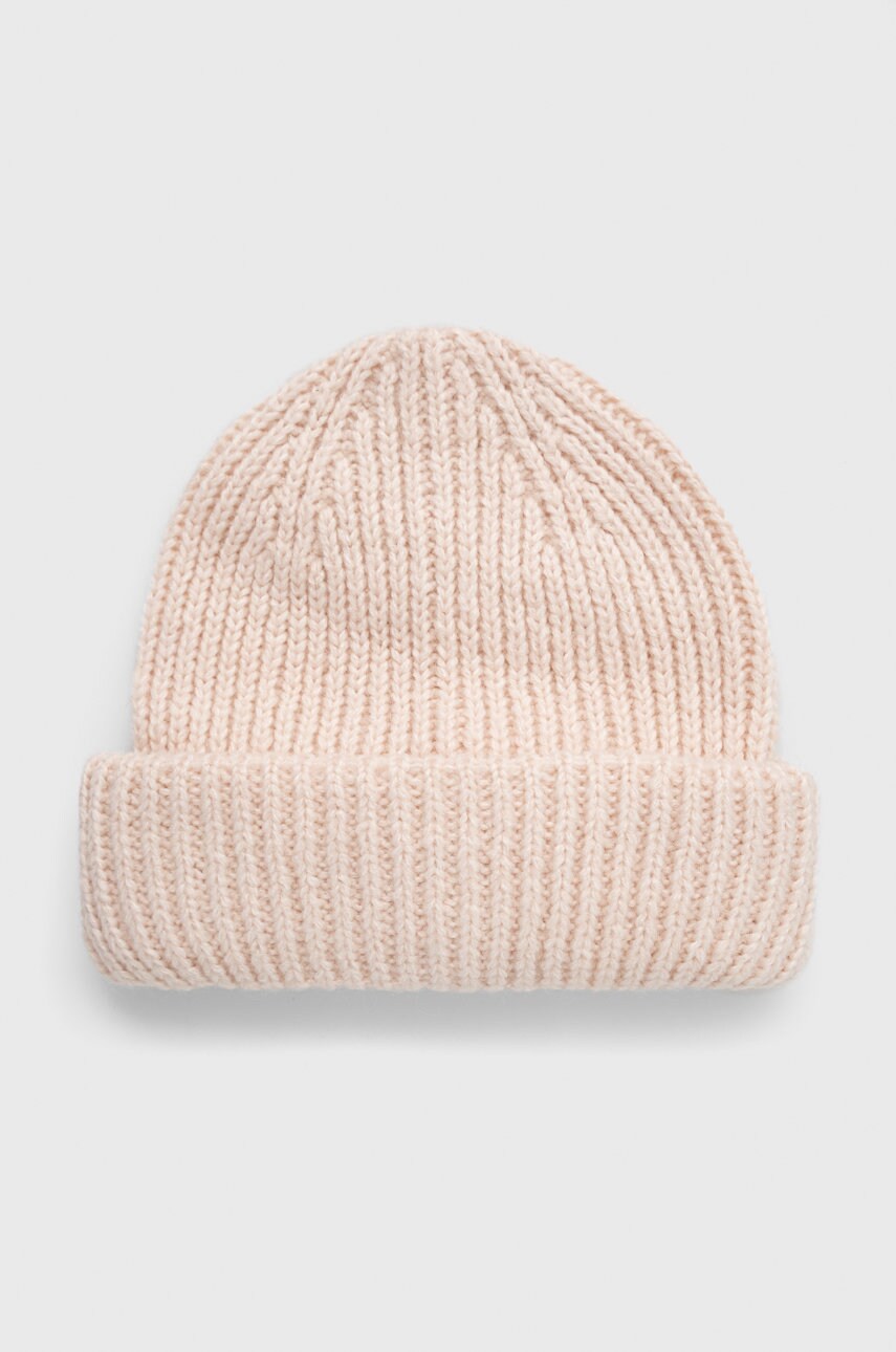 Only caciula culoarea bej, din tricot gros