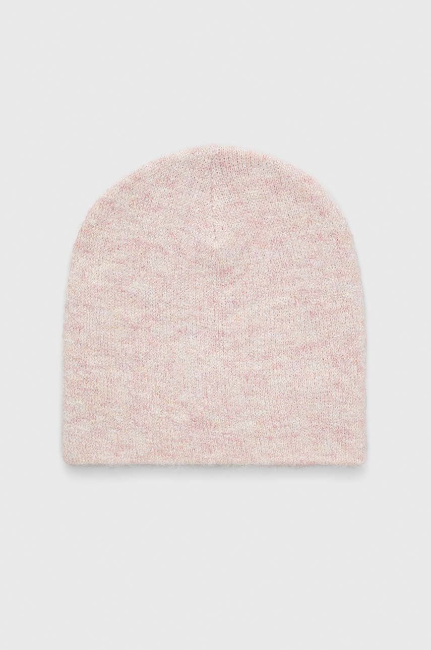 Čepice Only růžová barva, z tenké pleteniny - růžová -  94% Polyester