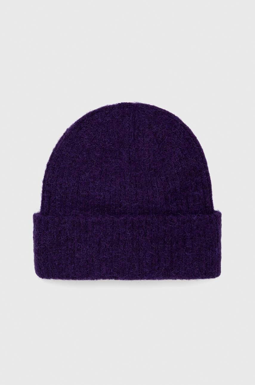 Selected femme caciula de lana culoarea violet, de lana