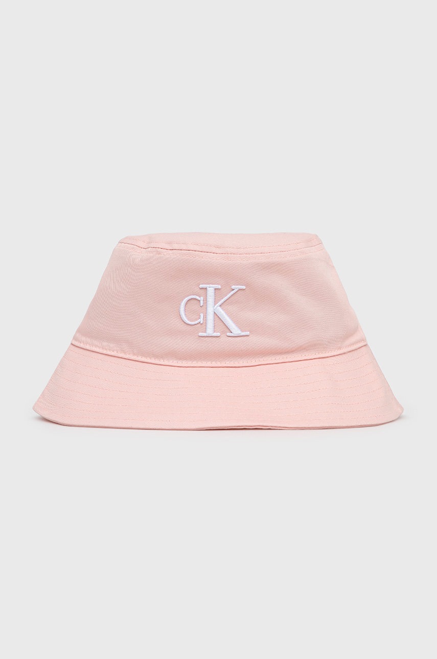 

Памучна капела Calvin Klein Jeans в розово от памук, Розов