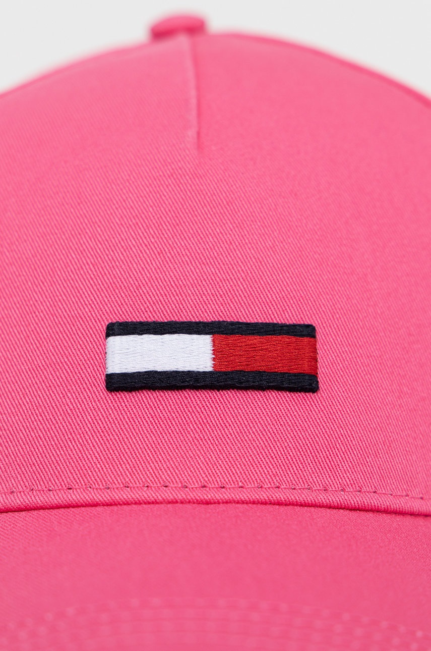 

Хлопковая кепка Tommy Jeans цвет розовый с аппликацией