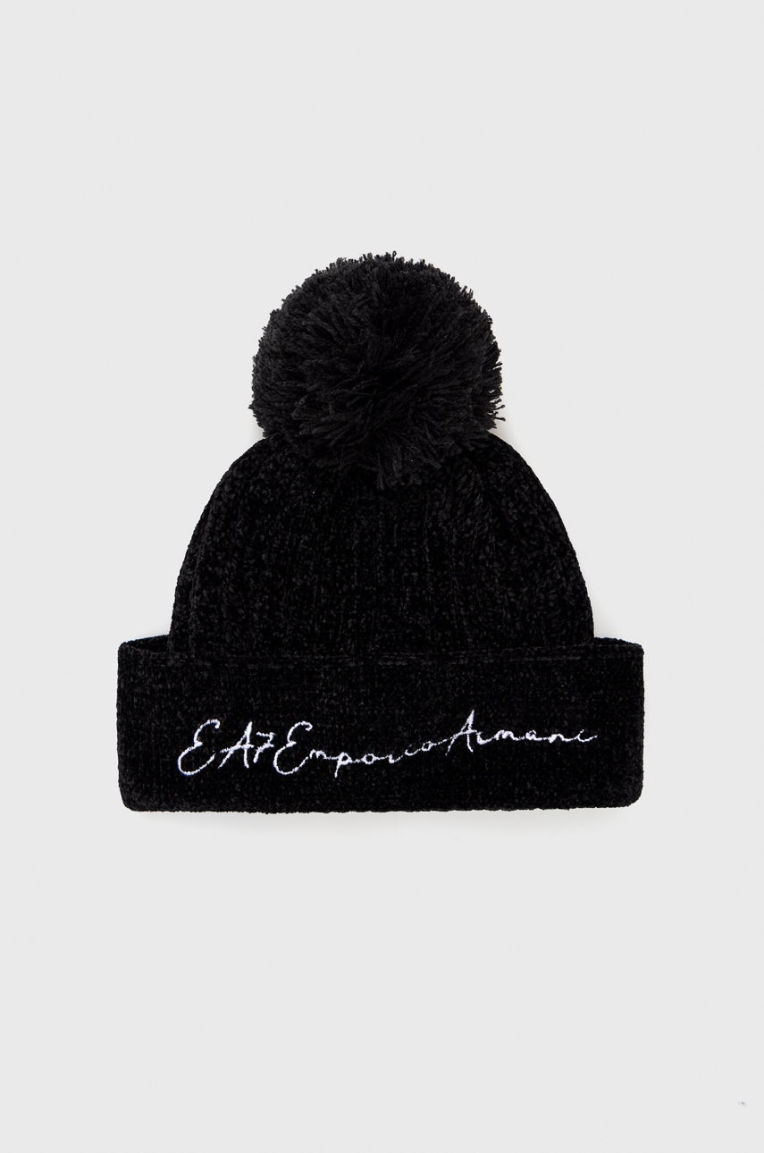 Ea7 emporio armani caciula culoarea negru, din tricot gros