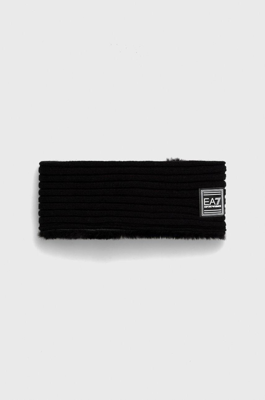 

Лента за глава с вълна EA7 Emporio Armani в черно, Черен