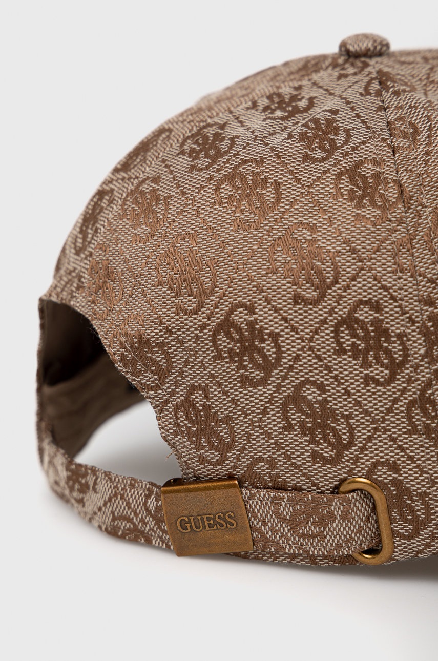 

Кепка Guess колір коричневий візерунок