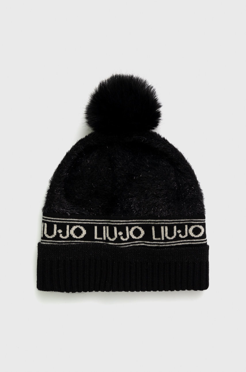 

Шапка Liu Jo цвет чёрный из тонкого трикотажа