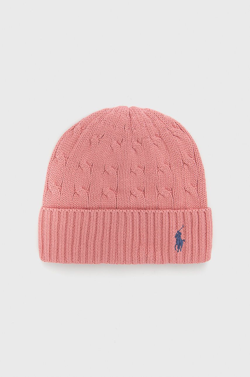 Bavlněná čepice Polo Ralph Lauren růžová barva, - růžová -  100% Bavlna