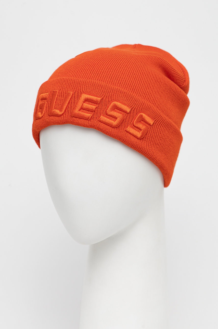 

Шапка Guess колір помаранчевий з товстого трикотажу
