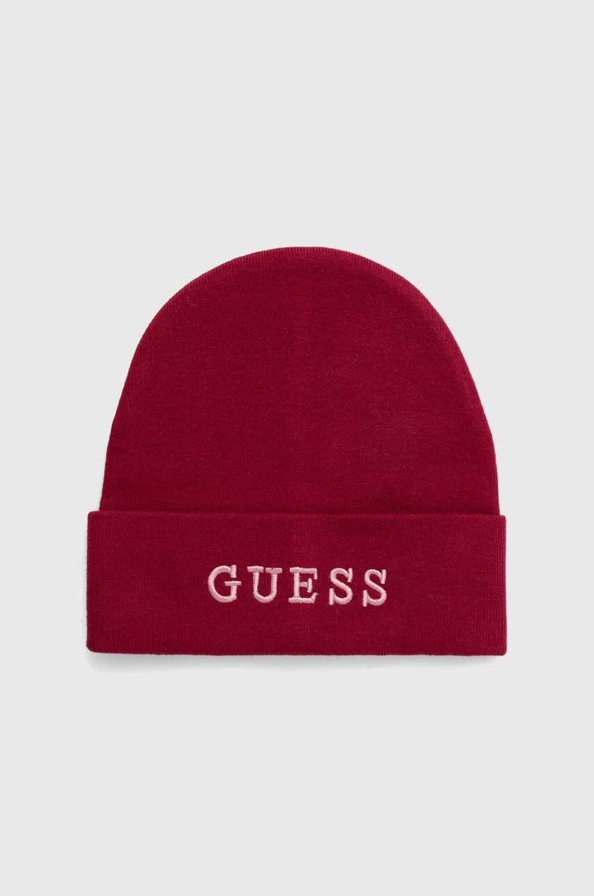 Čepice Guess červená barva - červená - 50 % Akryl