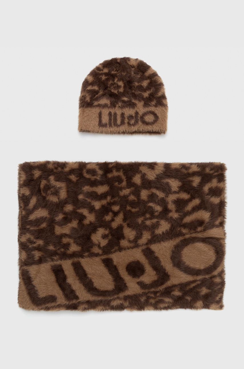 

Шапка и шал Liu Jo в кафяво, Кафяв