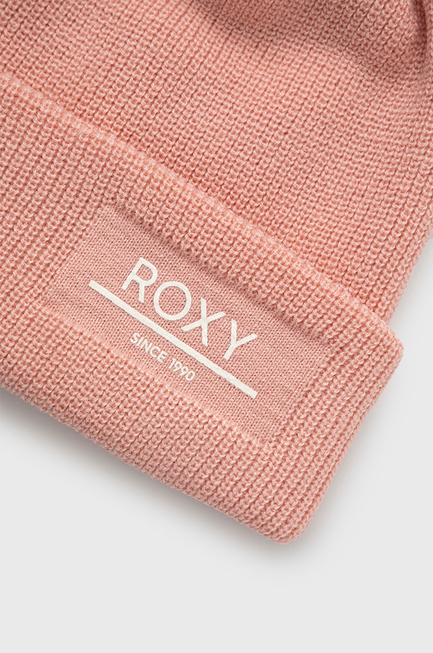 

Шапка Roxy колір рожевий з товстого трикотажу
