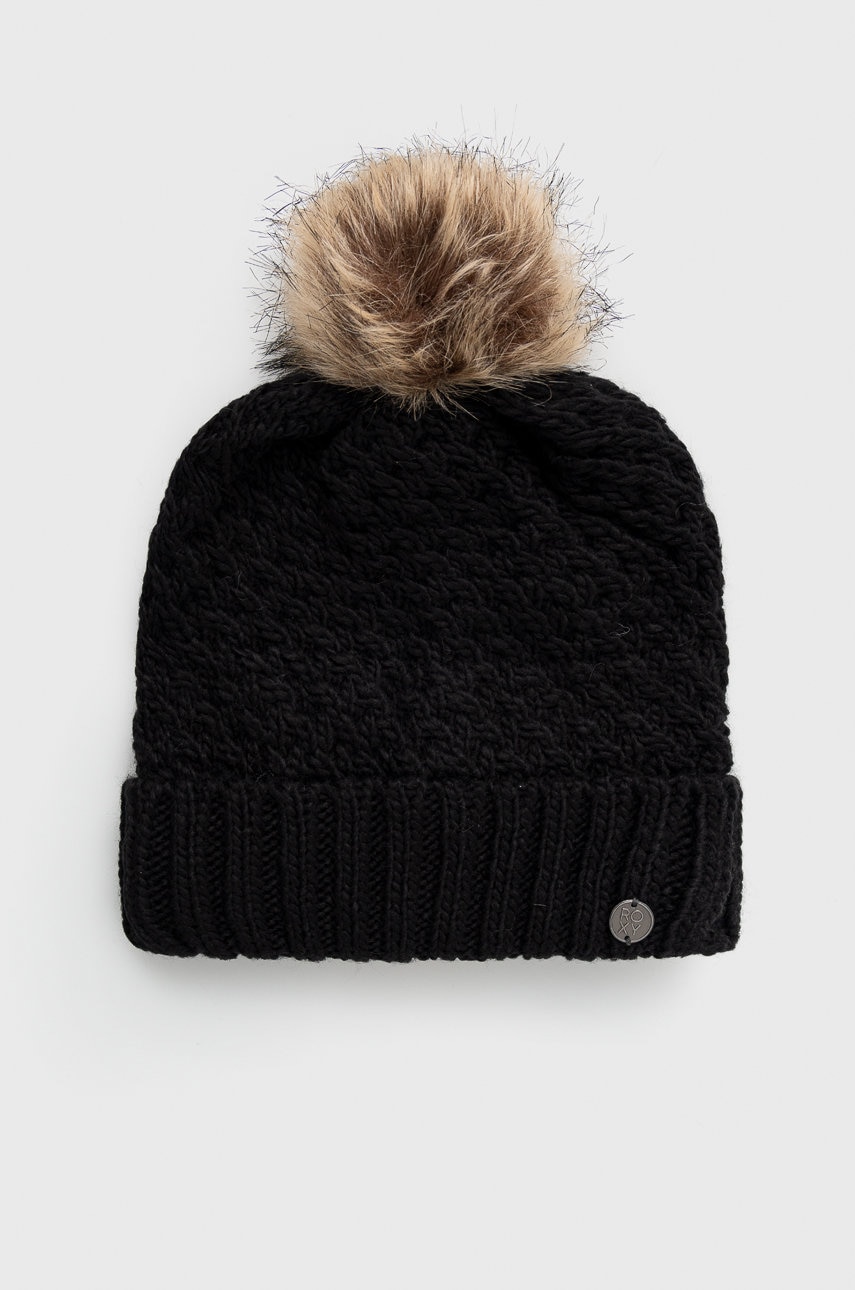 Roxy caciula Blizzard culoarea negru, din tricot gros
