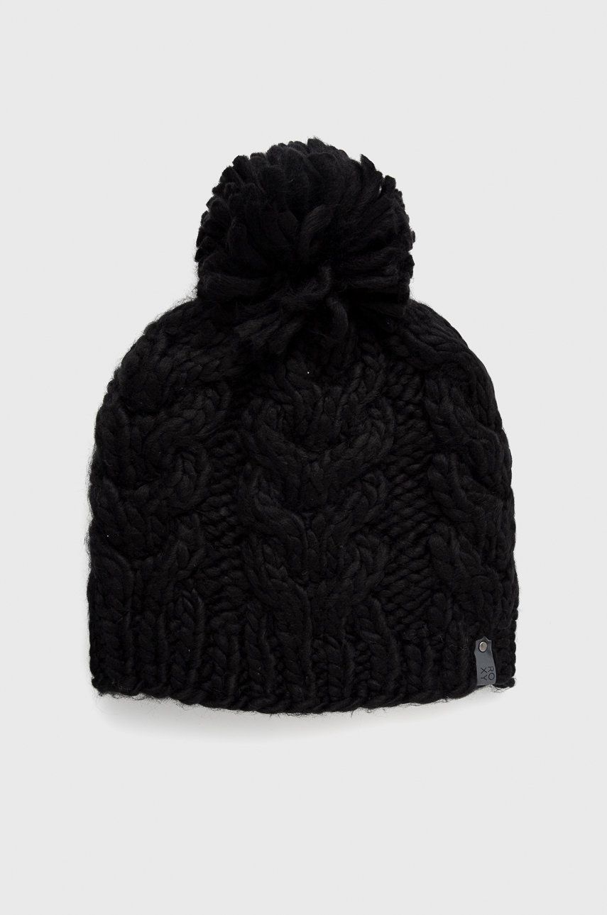 Roxy caciula Winter culoarea negru, din tricot gros Accesorii imagine noua