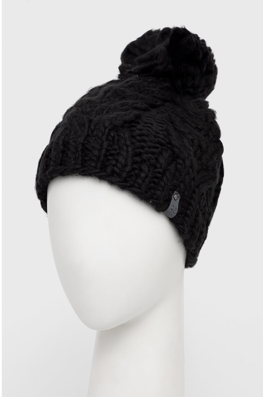 

Шапка Roxy Winter колір чорний з товстого трикотажу